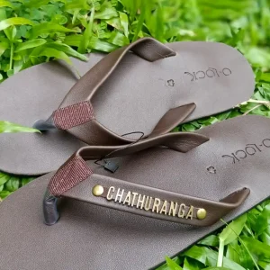 Personalized Round Toe Gents Slipper Dark Brown Color Olock Products